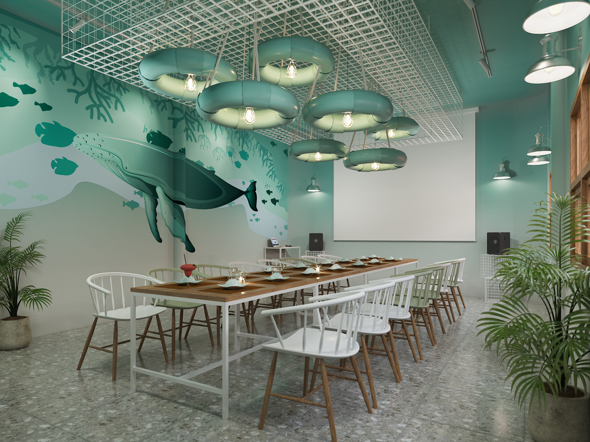 Seafood Club Bangsaen – ห้องส่วนตัว ออกแบบภายในโดย Gratitude Design