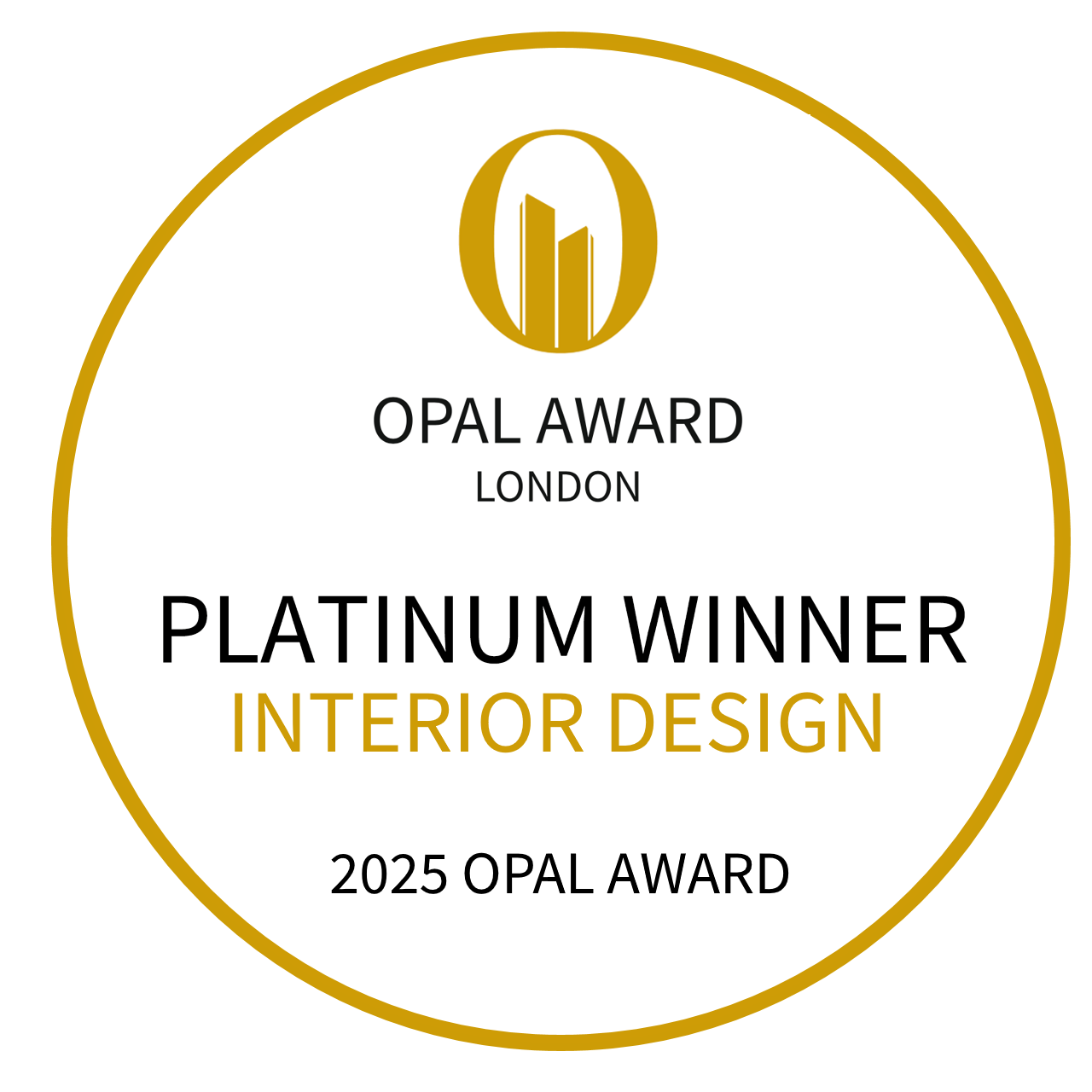 OPAL Award London 2025 logo - platinum winner interior design award